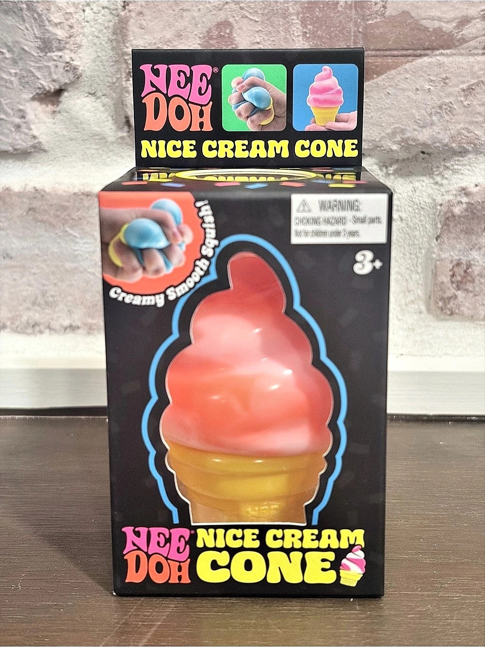✨Authentic NeeDoh Nice Cream Cone Orange Yellow Ice Cream Squishy Kawaii Kidcore